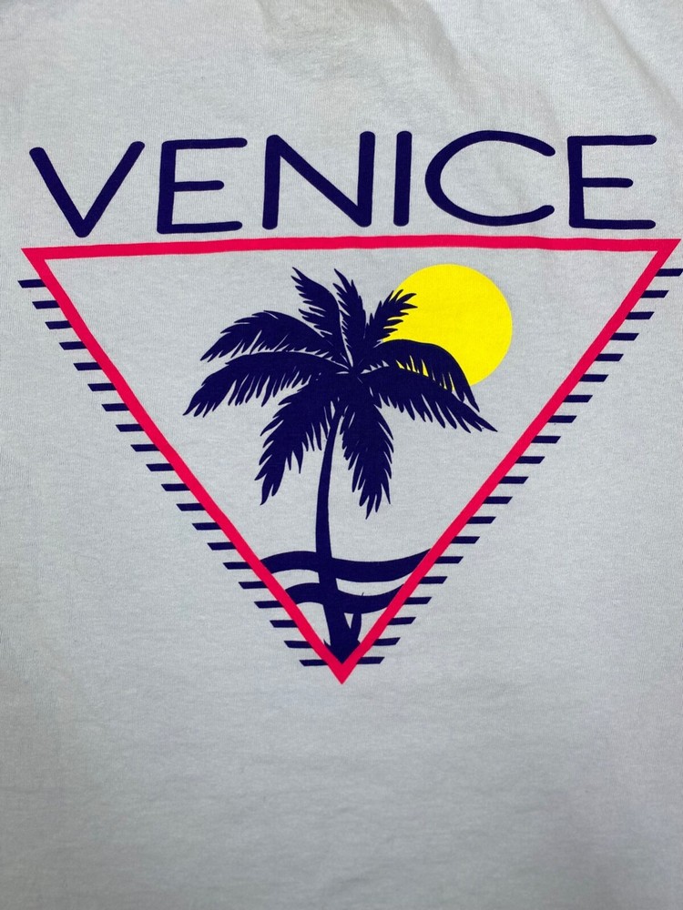 Fresh Vibes Venice T Shirt S Light Blue Sunset Beach Short Sleeve Casual #4264