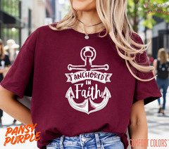 Unisex Anchored In Faith T-Shirt, Men T shirt,Women T shirt Gift Christian Top