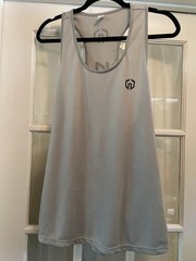 NELEUS Men’s LARGE Gray Dry Fit Logo Muscle Mesh Gym Workout Exercise Tank Top!