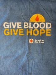 American Red Cross Blue Give Blood Give Hope XL T-Shirt – Blood Donation Shirt