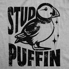Mens Funny T Shirts Stud Puffin Sarcastic Graphic Tee for Men