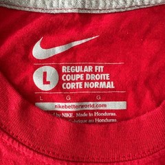 Nike Tee Tampa Bay Buccaneers Short Sleeve Shirt Mens L Red Cotton NFL 24 BARRON