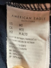 American Eagle Super Soft Long Sleeve T Shirt Mens MT Medium Tall Blue Crew Neck
