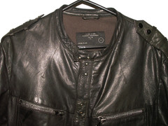 Men’s All Saints REBELL LEATHER SHIRT jacket overshirt L (ref47) £99.99!!!!!