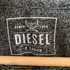 Diesel Jeans T-Shirt Mens Size XL Grey Logo Short Sleeve Top Casual