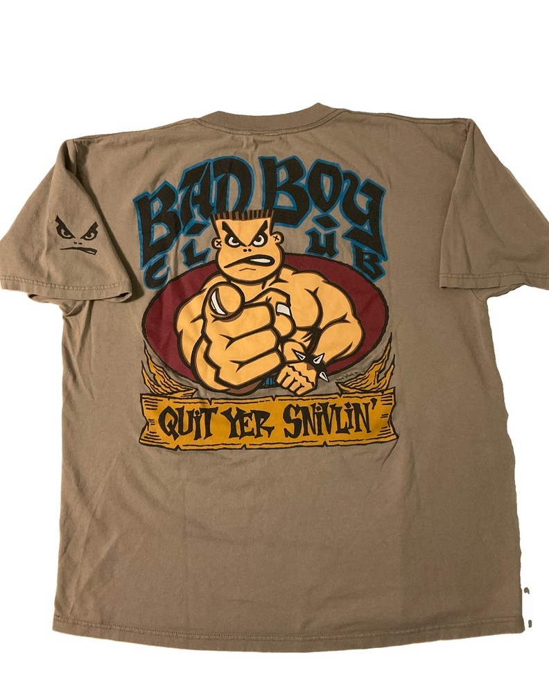 Vintage 90s Bad Boy Club Double Sided Cotton T Shirt Mens XL USA Made