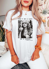 Stevie Nicks Retro T-Shirt Don’t Be a Lady Be a Legend Concert Tee