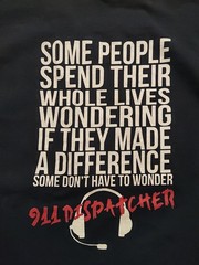 Vintage 90s 911 Dispatcher Shirt Unisex Large Black Emergency Services Quote