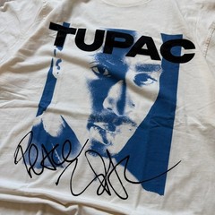 Old Navy Tupac Shakur Graphic T-Shirt Size L White Streetwear Rap Tee