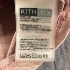 Kith Shirt Men XS Pink Script Logo Embroidered Tee Crewneck Distressed Patina