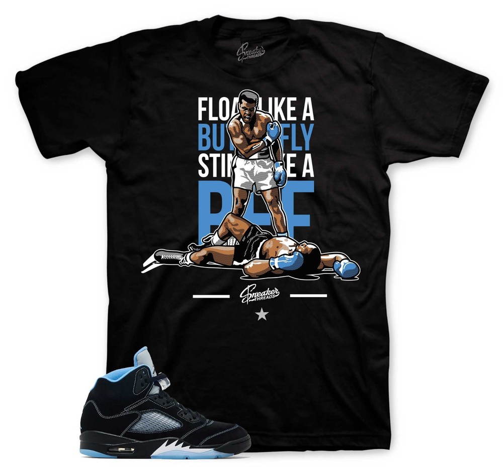 T-Shirt To Match Jordan 5 Black University Blue Sneakers – Champ Tees