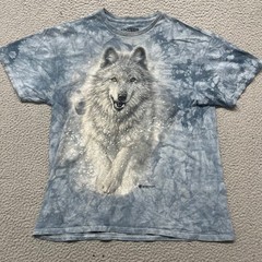 The Mountain Shirt Adult L Blue Tie Dye Wolf Arctic Snow 3D Tees Graphic T-shirt