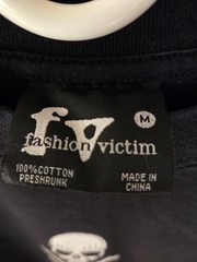 Fashion Victim Skulls Long Sleeve Black/White T-Shirt 1991 Medium