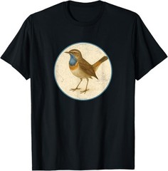 Bluethroat T-Shirt Retro Bird Tee Design 10 Colors by Bird.Fan