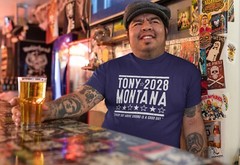 Tony Montana 2028 Election – funny scarface cuban movie Xs-5x Unisex Soft Tshirt
