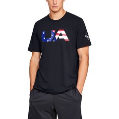 Under Armour 1333352 Men’s UA Freedom Big Flag USA T-Shirt, Black, Small