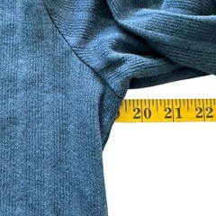 90’s Alfani Mens Small Blue Ribbed Knit Long-Sleeve Crewneck Shirt 100% Cotton