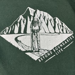 Beyond Boundaries Life Shirt Mens Large Green Hiker Mountain Hiking Tee Adult