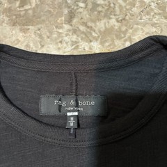 Rag And Bone Shirt Mens Medium Black Short Sleeve Ribbed Knit Cotton Crew Tee