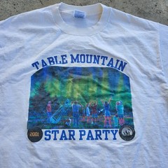 Table Mountain 2001 Star Party Shirt Men’s Size L Large White Port & Company Y2K