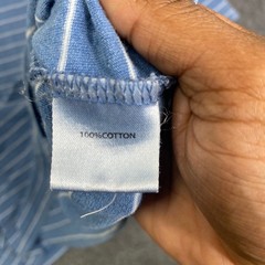 Peter Millar Mens XXL Blue White Striped Cotton Short Sleeve Pocket T-Shirt