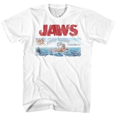Jaws Island Movie Vintage Graphic Tee Mens Cotton T-Shirt