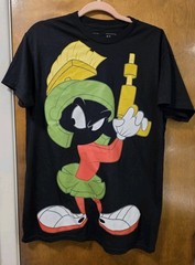 Looney Tunes Marvin The Martian Black T-Shirt Warner Bros Fifth Sun Size Med