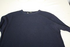 MANI Vintage Mens Black Crew Neck Tee Fine Cable Knit Cotton Rayon Blend Large