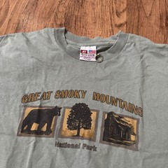 VTG Bayside Great Smoky Mountains National Park T Shirt Green Sz XL Made in USA