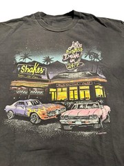 J Galt Shirt Mens One Size Black 1984 Al Burgers Drive In Vintage 80s USA T Shir