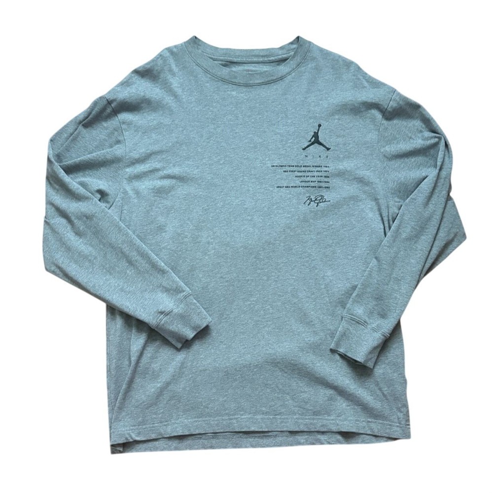 Jordan Jumpman Long-Sleeve T-Shirt-Michael Jordan-Gray-Large-GUC