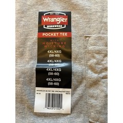 Wrangler Workwear Mens 4XL Heather Gray Pocket Tee Moisture Wicking T-Shirt NEW