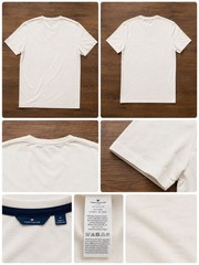 Tom Tailor Motorcycle Graphic Henley T Shirt Men Medium Cream Biker Style