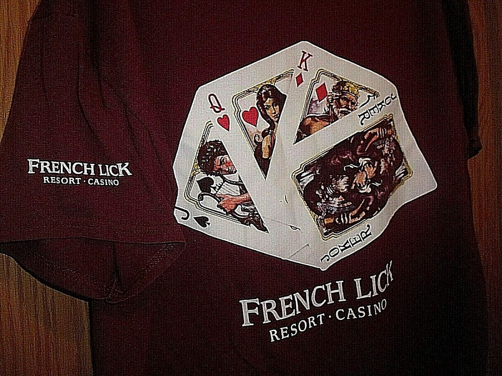 French Lick red graphic RESORT CASINO L t shirt Cards