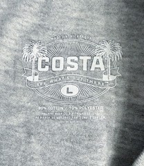 Costa Del Mar Long Sleeve Graphic T Shirt Gray Men’s Large Fishing Logo 1983