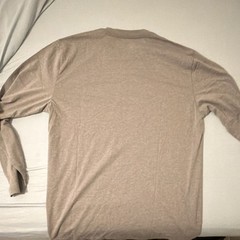 Fresh Clean Threads Men’s Beige Solid Tagless Crew Neck Long Sleeve Tee L