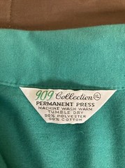 Vintage 909 Collection Mens Green Single Stitch Polo Shirt Size XL