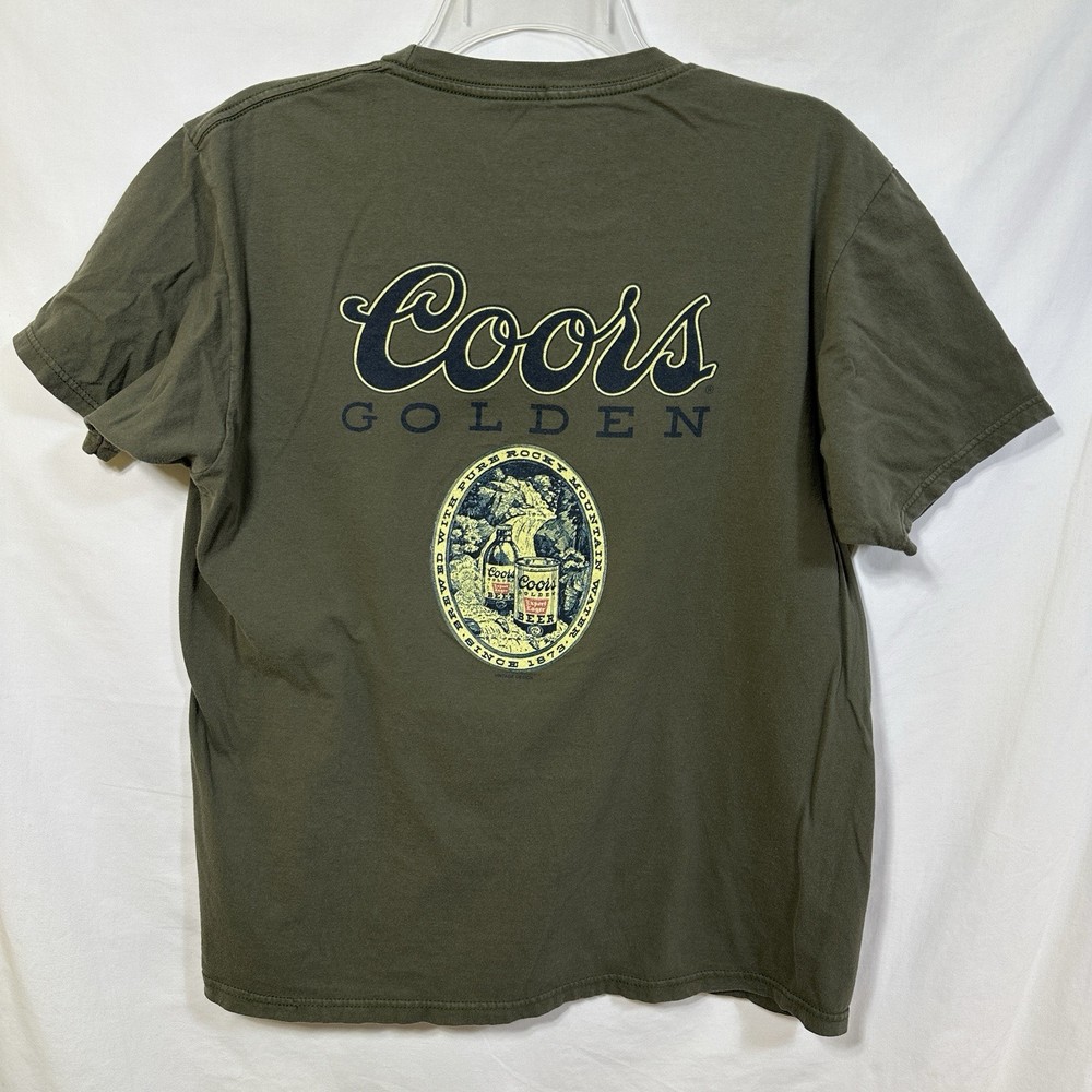 Coors Golden Beer Double Sided Large T-Shirt Brewery Tee Luv Dorm Retro Dormroom