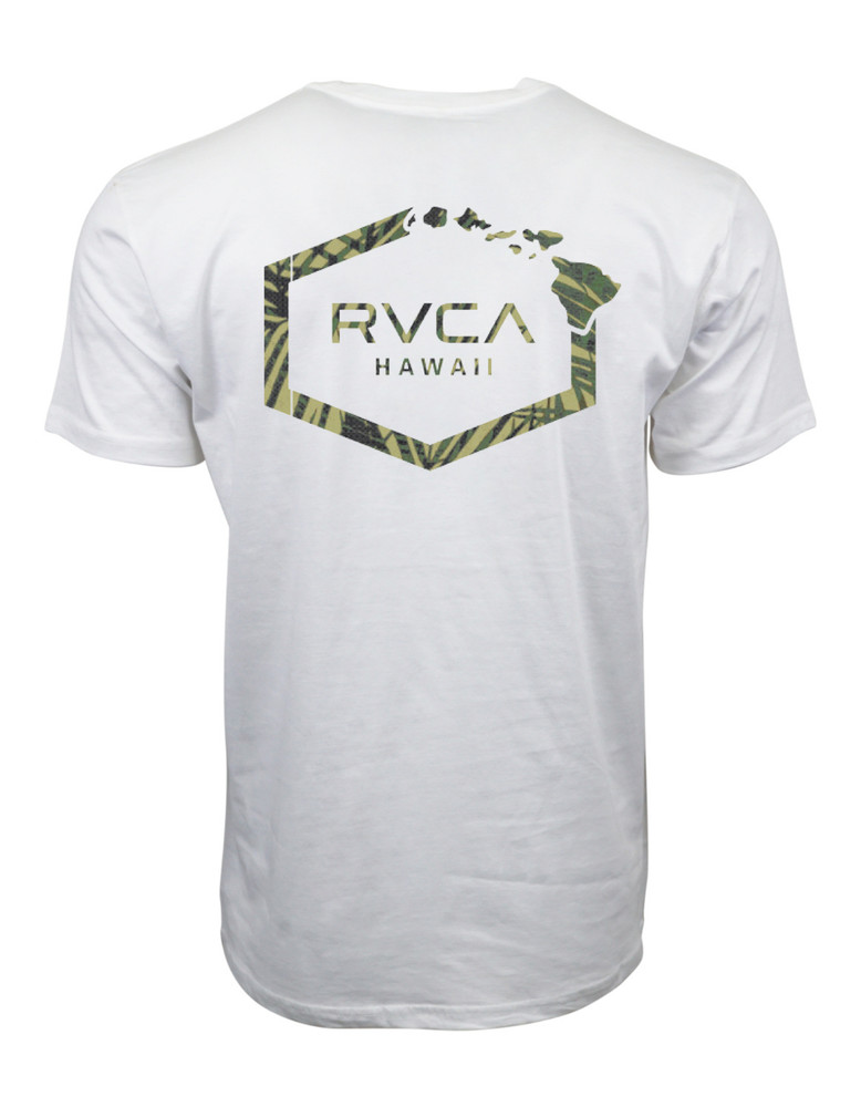 RVCA HAWAII ISLAND MENS MAP T SHIRT WHITE