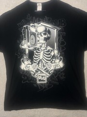 VTG 90s Dub Streetwear Mens XXL Skull Music Hip Hop Rock Skeleton Boombox Shirt