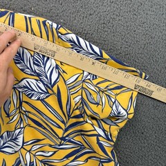 Aeropostale Mens XL T-Shirt Yellow Blue White Tropical Leaf Print Short Sleeve