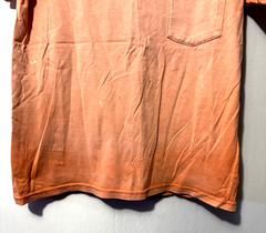 Vintage Super Gradient Sun Faded WIP Workwear Work Pocket Front Orange T-Shirt S