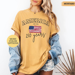 America 250 Years T-Shirt Comfort Colors American Flag Patriotic Gift Men Women