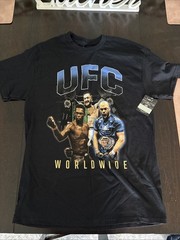 NEW! UFC Worldwide Shirt MENS M Black Licensed Graphic Tee 100% Cotton