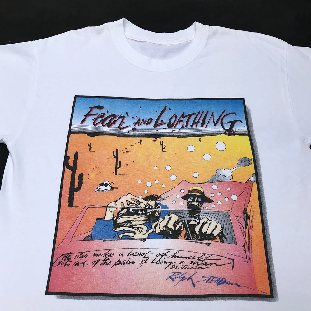 RALPH STEADMAN FEAR LOATHING 90’S T Shirt white All Size