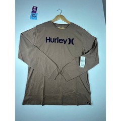 NWT Hurley Mens Everyday Long Sleeve T Shirt Large Mocha Casual Surf Streetwear