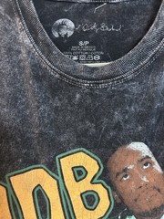 Mens Black Acid Wash gray green yellow graphic t-shirt size small