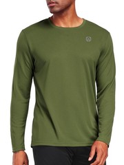 NELEUS Men’s Performance Long Sleeve Mesh T-Shirts, 3-Pack L, Black/Grey/Green