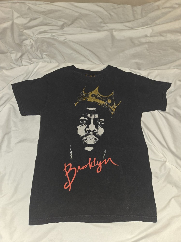 Vintage Biggie Smalls T Shirt Brooklyn Mint Notorious BIG Crown Black Small Y2K