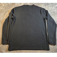 Nike Club Henley Shirt Mens Medium Black Long Sleeve Swoosh Embroidered Logo